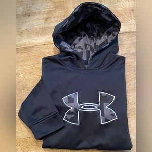 Under Armour Youth Large 100% Poly Black Geo Print Graphic Hoodie‎